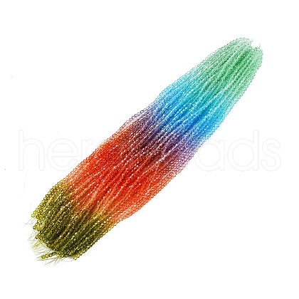 Gradient Color Baking Painted Glass Bead Strands DGLA-A039-T4mm-A015-1
