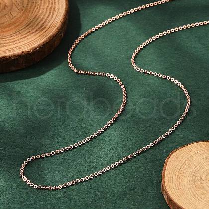 Brass Cable Chain Necklaces Making MAK-P011-01RG-1