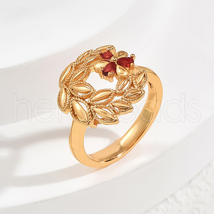 Brass Pave Cubic Zirconia Finger Rings for Women SB6672-11-1
