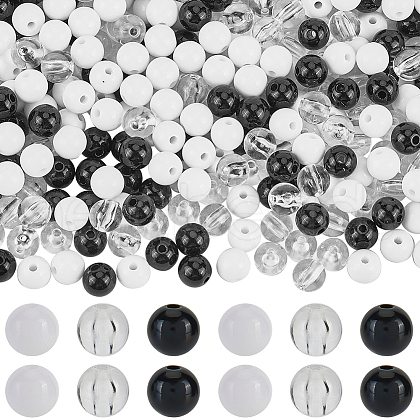 SUNNYCLUE 3 Colors Transparent & Opaque Acrylic Beads MACR-SC0001-77B-1