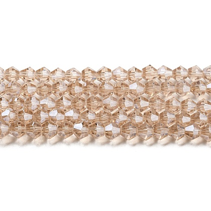 Transparent Electroplate Glass Beads Strands GLAA-F029-3mm-C12-1