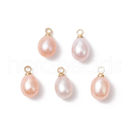 Natural Cultured Freshwater Pearl Rice Charms PALLOY-TA00254-1
