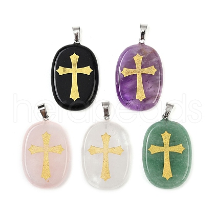 Natural Mixed Stone Pendants G-S392-01B-1