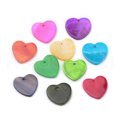 Spray Paint Freshwater Shell Charms SHEL-Q012-013-1