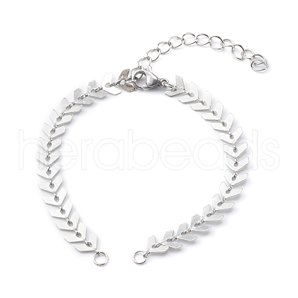 Tarnish Resistant 304 Stainless Steel Cobs Chains Bracelet Makings AJEW-JB00930-1