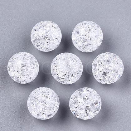 Transparent Crackle Acrylic Round Beads Strands CCG-R002-12mm-01-1