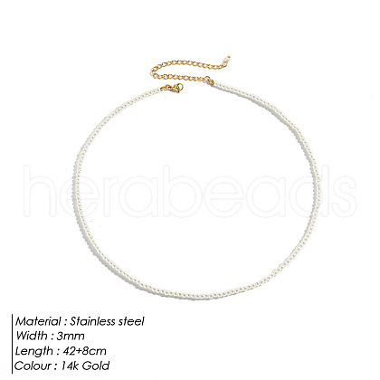 Elegant High-Quality Non-Fading Round Shell Pearl Beaded Heart Pendant Necklaces for Women VI2074-2-1