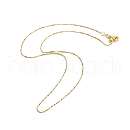 0.9mm Adjustable Slider Brass Box Chain Necklaces for Men Women NJEW-G160-21G-1