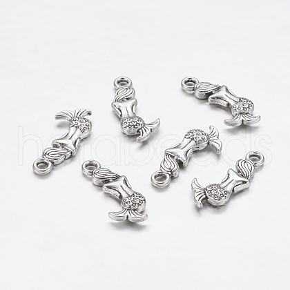 Tibetan Style Alloy Mermaid Pendants X-TIBEP-5402-AS-FF-1