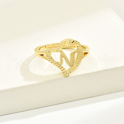 Brass Alphabet Adjustable Rings for Women WGC8F9D-14-1