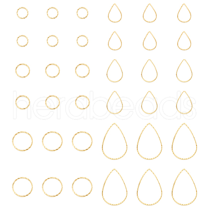 Unicraftale 60Pcs 6 Styles Brass Linking Rings KK-UN0002-93-1