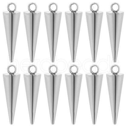 12Pcs 304 Stainless Steel Pendants STAS-LP0001-35-1