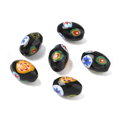 Handmade Millefiori Glass Beads LAMP-U004-02G-1