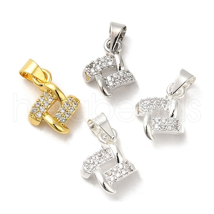 Brass Cubic Zirconia Pendant KK-K273-04-1