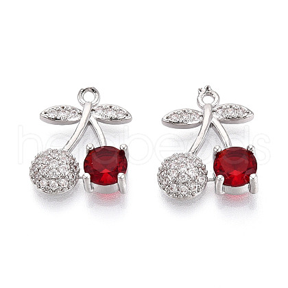 Brass Micro Pave Cubic Zirconia Pendants KK-T074-71P-02-1