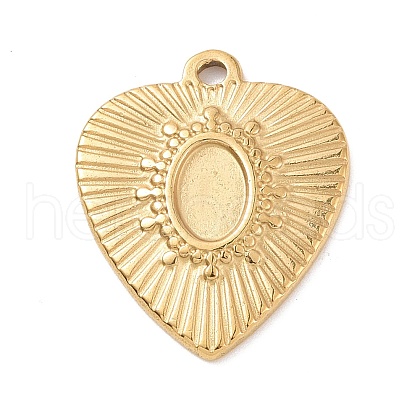 304 Stainless Steel Pendant Cabochon Settings STAS-G287-11G-1