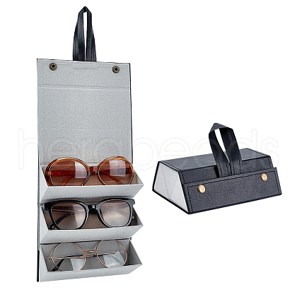 PU Leather Trapezoid Multiple Glasses Case AJEW-WH0258-805B-1