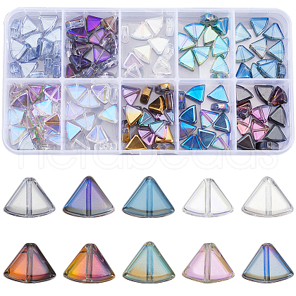 SOFPLATE 160Pcs 10 Styles Electroplate Transparent Glass Beads Strands EGLA-SP0001-21-1