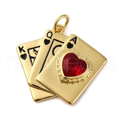 Brass Micro Pave Cubic Zirconia Pendants KK-P308-80G-1