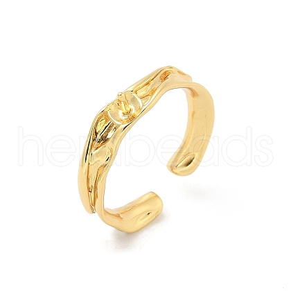 Brass Open Cuff Ring Settings KK-G518-08G-03-1