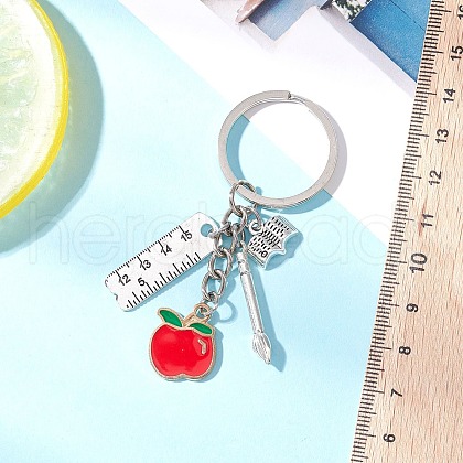 Tibetan Style Alloy Keychains KEYC-JKC01250-03-1