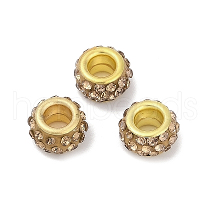Alloy Rhinestone Clay Pave Beads ALRI-D300-04G-07-1