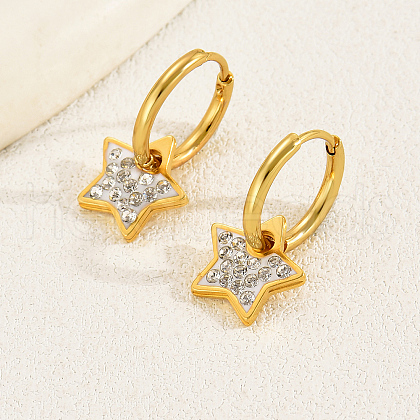Fashionable Gold Plated Water Diamond Yellow Earrings for Women XD4976-1