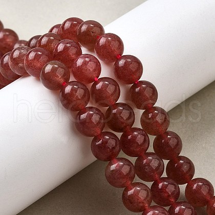 Natural Strawberry Quartz Beads Strands G-L621-B09-8mm-1