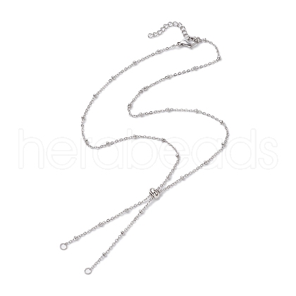 Non-Tarnish 304 Stainless Steel Satellite Chain Slider Necklace Making AJEW-JB01248-02-1