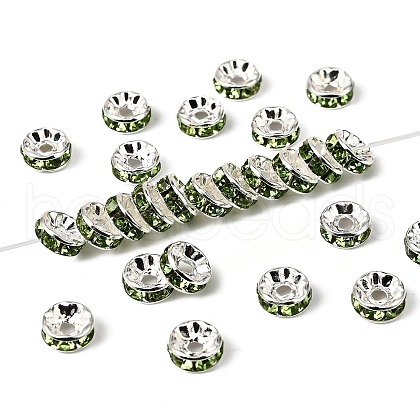 Brass Grade A Rhinestone Spacer Beads RB-A014-Z8mm-07S-1