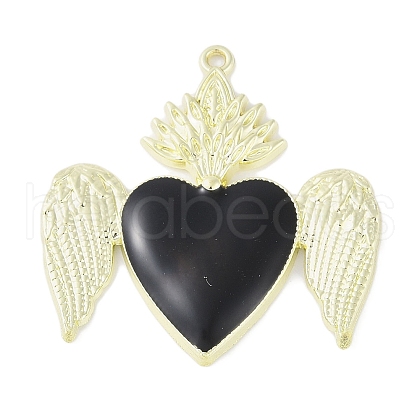 Rack Plating Alloy Enamel Pendants PALLOY-F018-28G-01-1