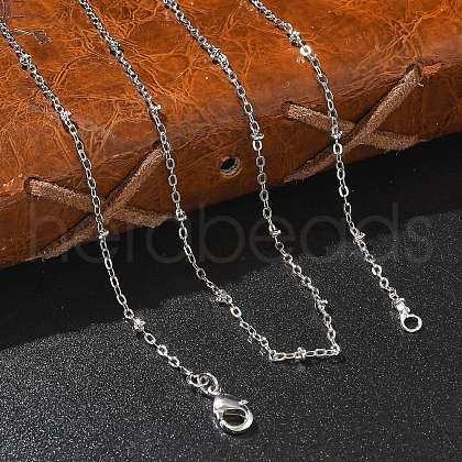 2mm Rack Plating Brass Satellite Chain Necklaces for Women Men MAK-L044-11P-1