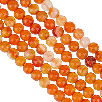 Olycraft 2 Strands Natural Red Agate Beads Strands G-OC0005-66-1