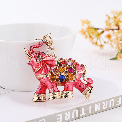 Alloy Rhinestone Keychains KEYC-PW0009-01F-1