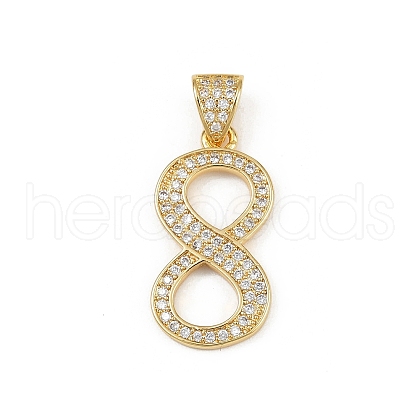 Brass Micro Pave Cubic Zirconia Pendants KK-S528-06G-1