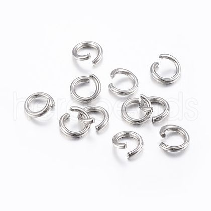 Non-Tarnish 304 Stainless Steel Open Jump Rings X-STAS-H437-6x0.6mm-1