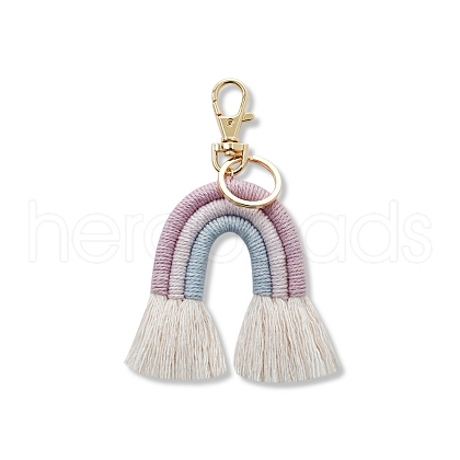 Boho Rainbow Keychain Mini Macrame Rainbow Cute Keychain Weaving Rainbow Tassel Keychain for Women Girls FIND-SZC0013-275-1