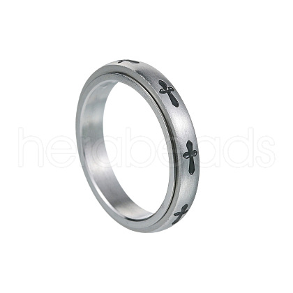Cross Stainless Steel Rotating Finger Ring PW-WG58926-01-1