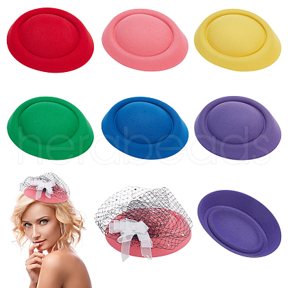  6Pcs 6 Colors Velvet Cloth Mini Hat Fascinator Base AJEW-NB0005-97-1