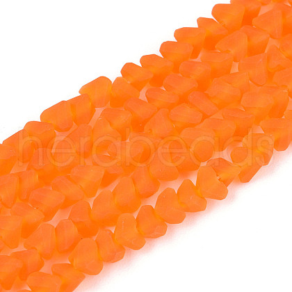 Frosted Transparent Glass Beads Strands GLAA-N016-4mm-09-1
