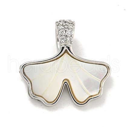 Brass Micro Pave Clear Cubic Zirconia Pendants KK-P275-19P-1