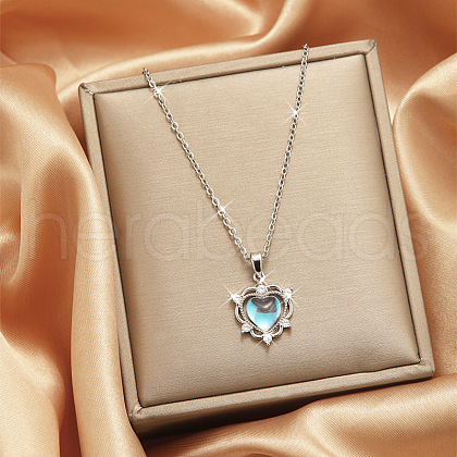 Alloy Crystal AB Rhinestone Pendant Necklaces for Women WGDF473-16-1