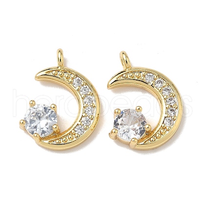 Brass Micro Pave Cubic Zirconia Pendants KK-Q068-48B-G-1