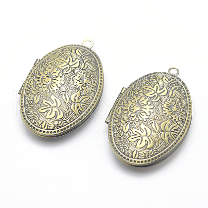 Brass Locket Pendants X-KK-F717-28AB-NR-1