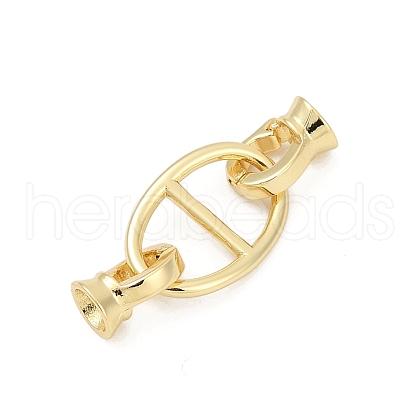 Oval Brass Fold Over Clasps KK-U062-43G-1