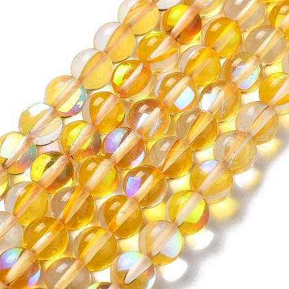 Synthetic Moonstone Beads Strands G-P528-J02-11-1