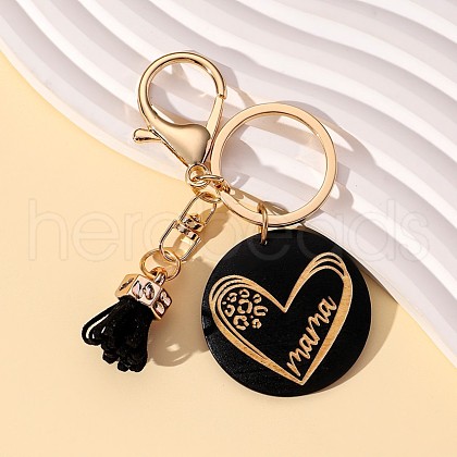 Wood Tassel Pendant Keychain PW-WGB64D8-04-1
