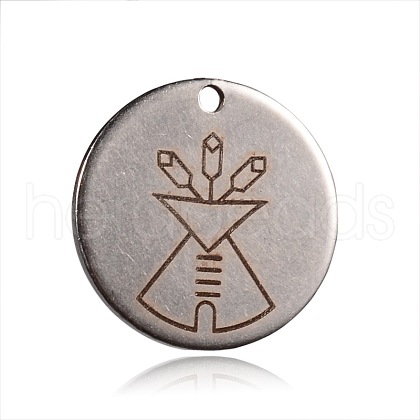 Non-Tarnish Spray Painted Stainless Steel Pendants STAS-F078-05P-1