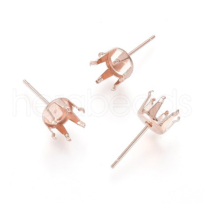 304 Stainless Steel Stud Earring Findings STAS-D448-087RG-8mm-1