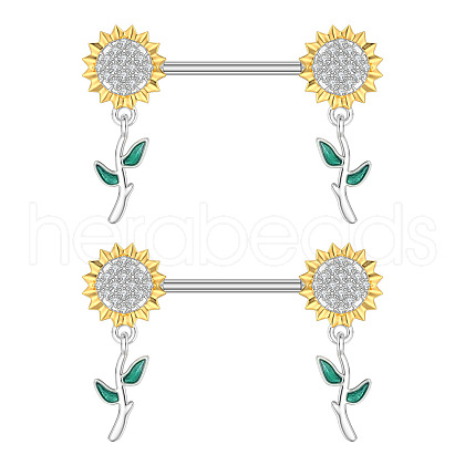 304 Stainless Steel Yellow Enamel Nipple Barbells WG1DC98-11-1